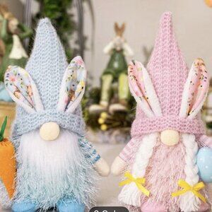 Pair of adorable Bunny / Easter Theme Gnomes NEW